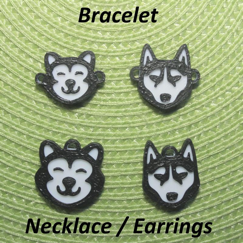4 Husky Necklaces, Bracelets, Earrings, Jewelry