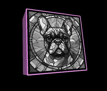 Lightbox stained glass French Bulldog lithophane