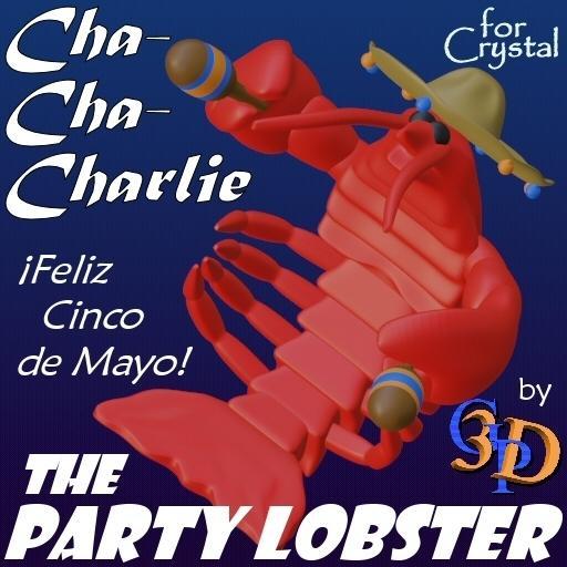 Cha-Cha-Charlie the Cinco de Mayo Party Lobster Phone Holder with Maracas and Sombrero