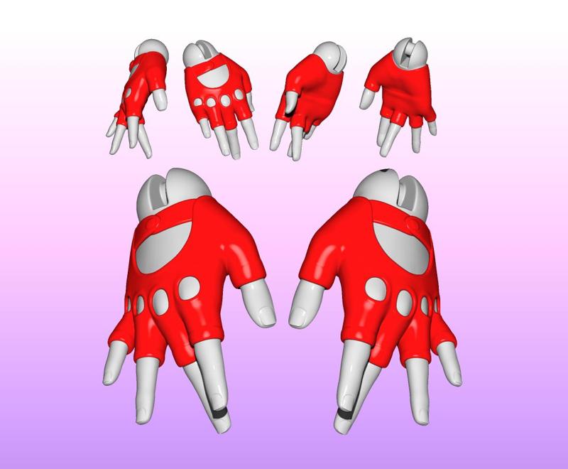Gloves BJD Print STL / legs / 3D model / ooak / digital doll handmade / Printing
