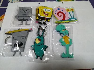 PACK OF 7 BOB SPONGE KEYCHAIN RINGS or pendants