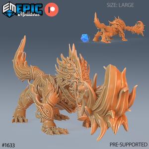 Guardian Fuu Tiger Fire Breath ‧ DnD Miniature ‧ Tabletop Miniatures ‧ Gaming Monster ‧ 3D Model ‧ RPG ‧ DnDminis ‧ STL FILE