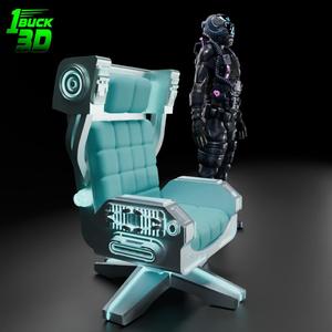 🟢 Sci-Fi Futuristic Chair #2 for 3.75" (1:18) Figure Dioramas