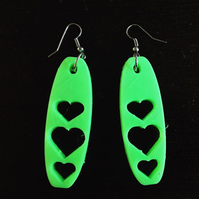 Three Heart Earrings