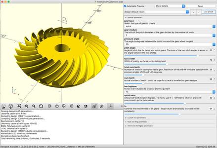 Gear Warehouse - parametric, involute gears of all types