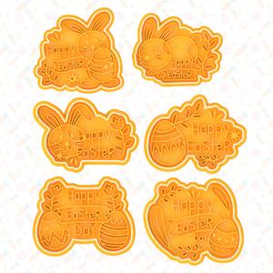 Happy Easter cookie cutter set of 6
