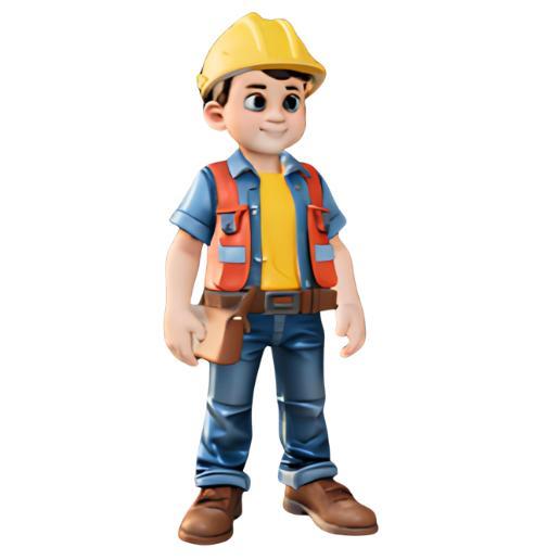 Cartoon Boy Construction Worker