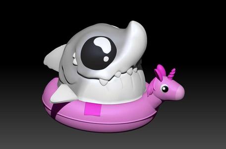 Chill shark in its buoy