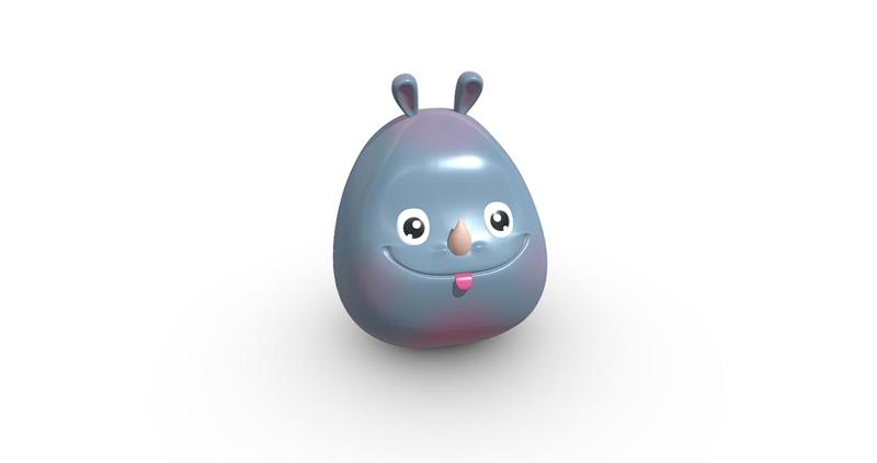 Low Poly Hippo Cartoon - Playful 3D Printable Model
