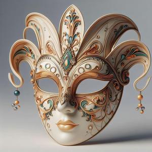 1574 Venetian Carnival Mask Color 3D Model, magic, dragon, serpent, mask, gnome, gorgon, venetian carnival, wild, fox, monster, cat, fair, witch, werewolf, horror, beast, snake, troll, skeleton dance