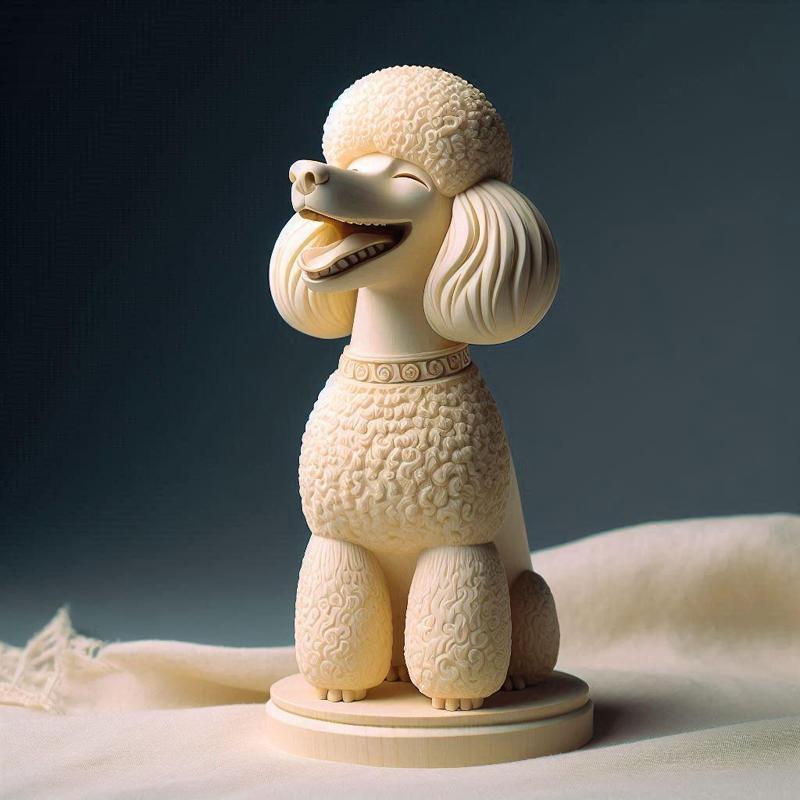 453 Laughing Poodle Totem - Full-Body 3D Model, creature, dinosaur, sculpture, troll, monkey, witch, werewolf, pug, serpent, dragon, dnd, cat, monster hunter, dog, totem, totemic