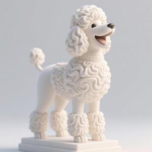 604 Laughing Poodle Totem - Full-Body 3D Model, creature, magic, collectible, witch, dinosaur, wooden, knight, viking, dragon, dnd, cat, monster hunter, dog, monster, totem, totemic