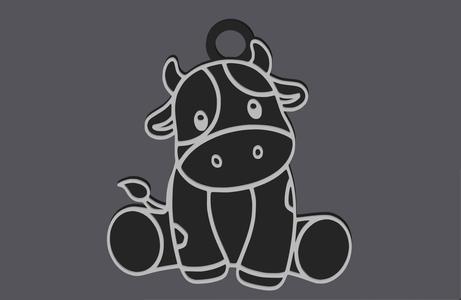 Farm Animals - Sitting Cow - Earring & Pendant