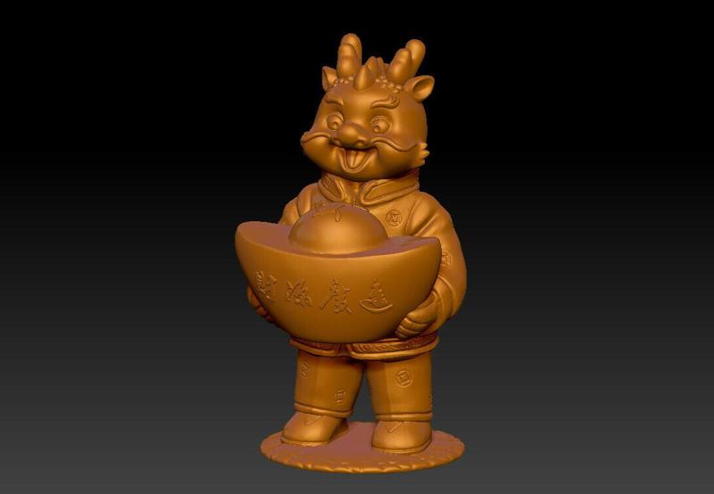 The golden dragon announces good news and wealth is coming, ornaments 1