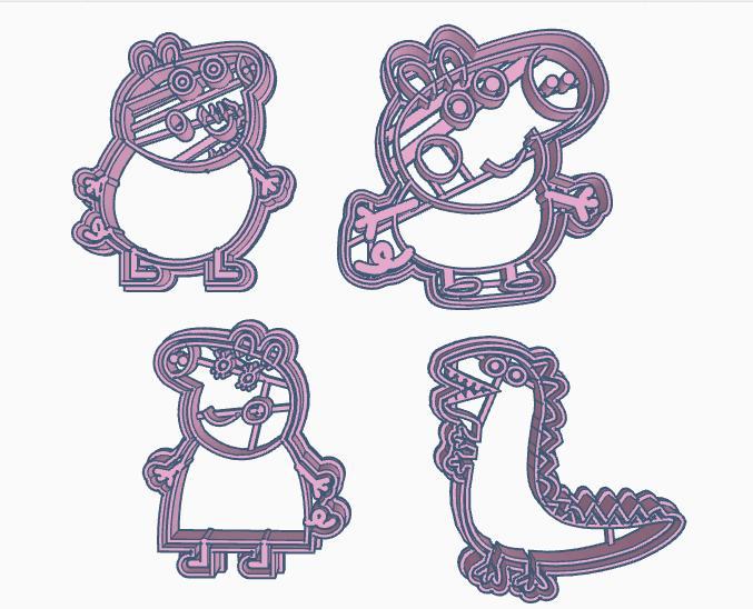 peppa pig family cookie cutters