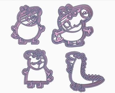 peppa pig family cookie cutters