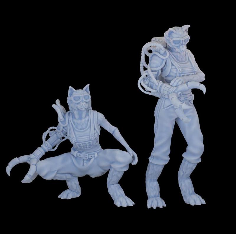 Catfolk Artificer (2pcs) - Pirates and Swashbucklers Vol.II Kickstarter