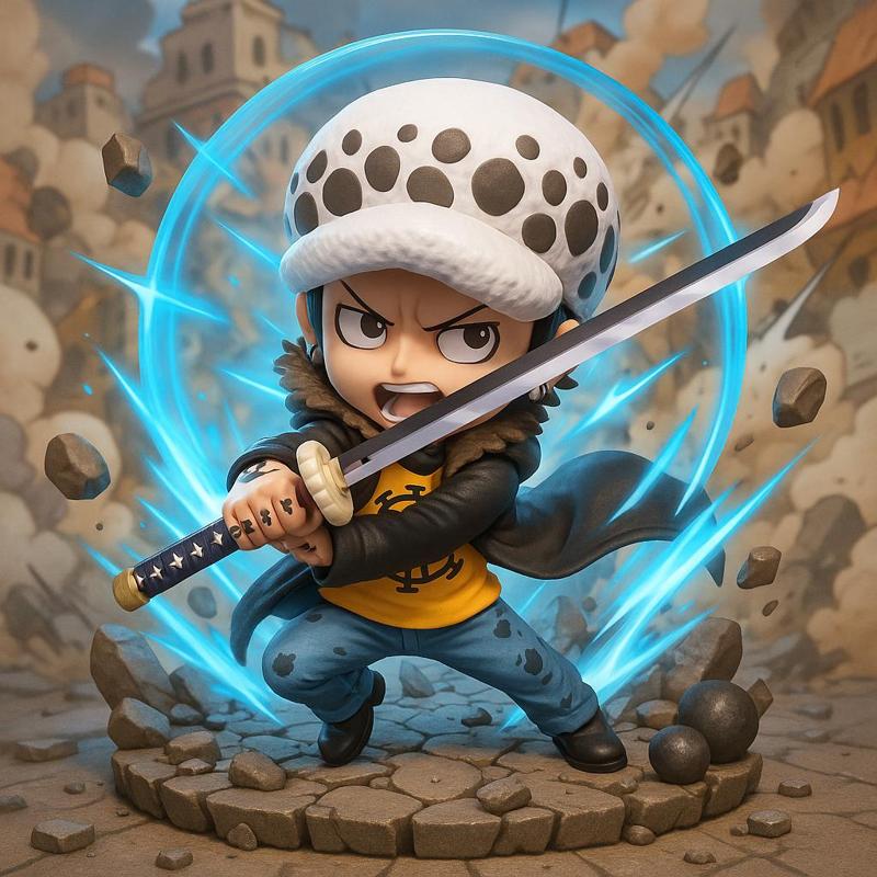 One Piece – Trafalgar D. Water Law (Battle Scene) Chibi Diorama