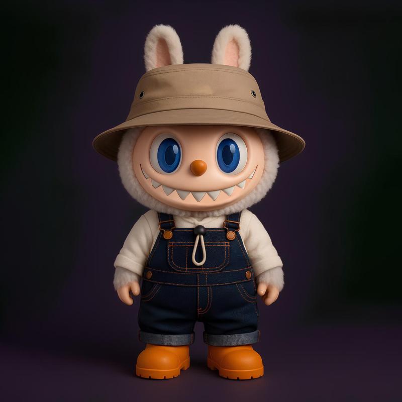 Labubu Hat and Overalls The Monsters toy