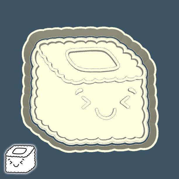 Food & drinks cookie cutters - sushi (roll) (style 5)