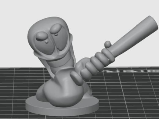 Worms Baseball Figur