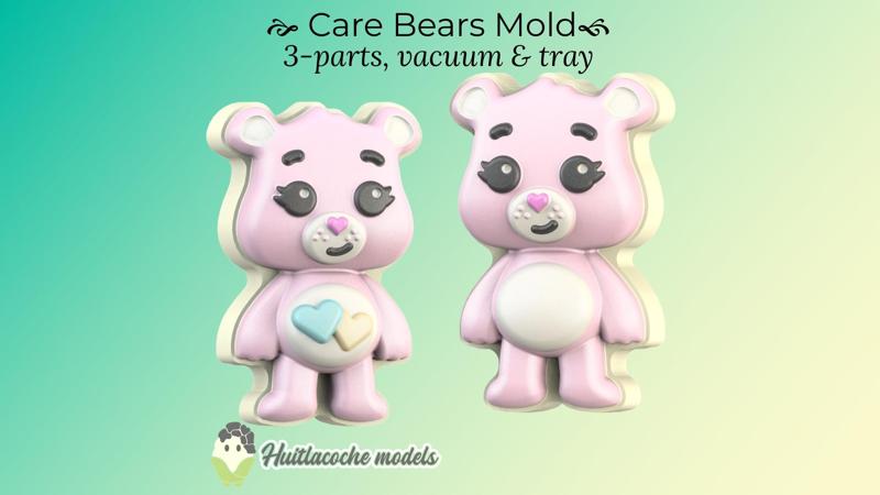 Care Bears mold: 3-parts mold, tray and vacuum