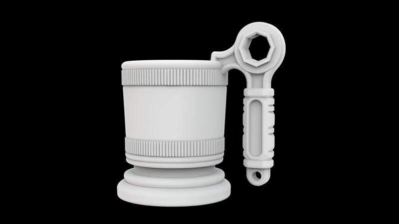 Wrench-Handle Shop Cup Holder 3D Printable Utility Sleeve