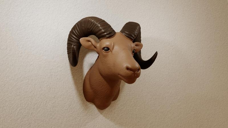 Mountain ram head wall mount
