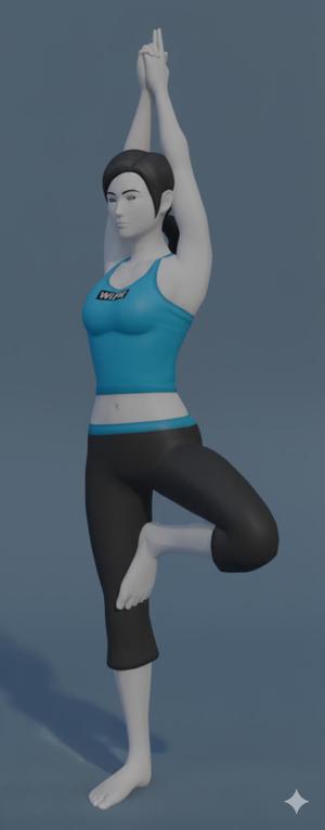 Wii Fit Trainer Vrksasana STL - Tree Pose Yoga 3D Print