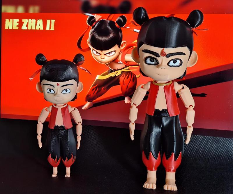 3d printing articulated Ne Zha colour fidget, figurine 3mf and stl file