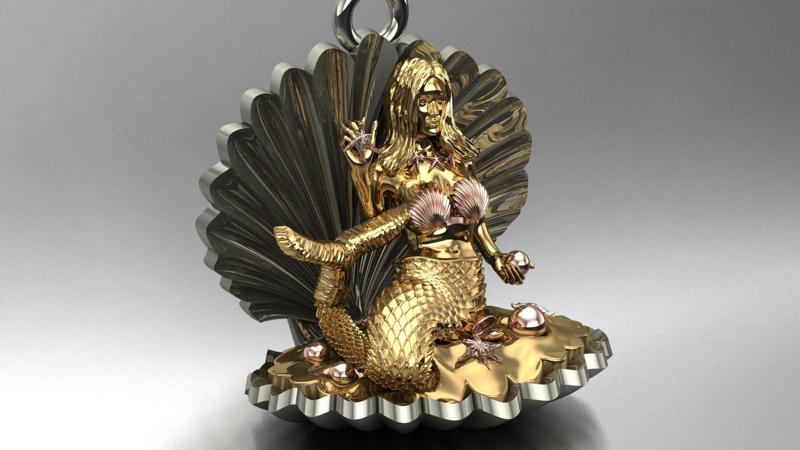 Exquisite Mermaid Pendant – STL 3DM A Symbol of Elegance & Oceanic Beauty