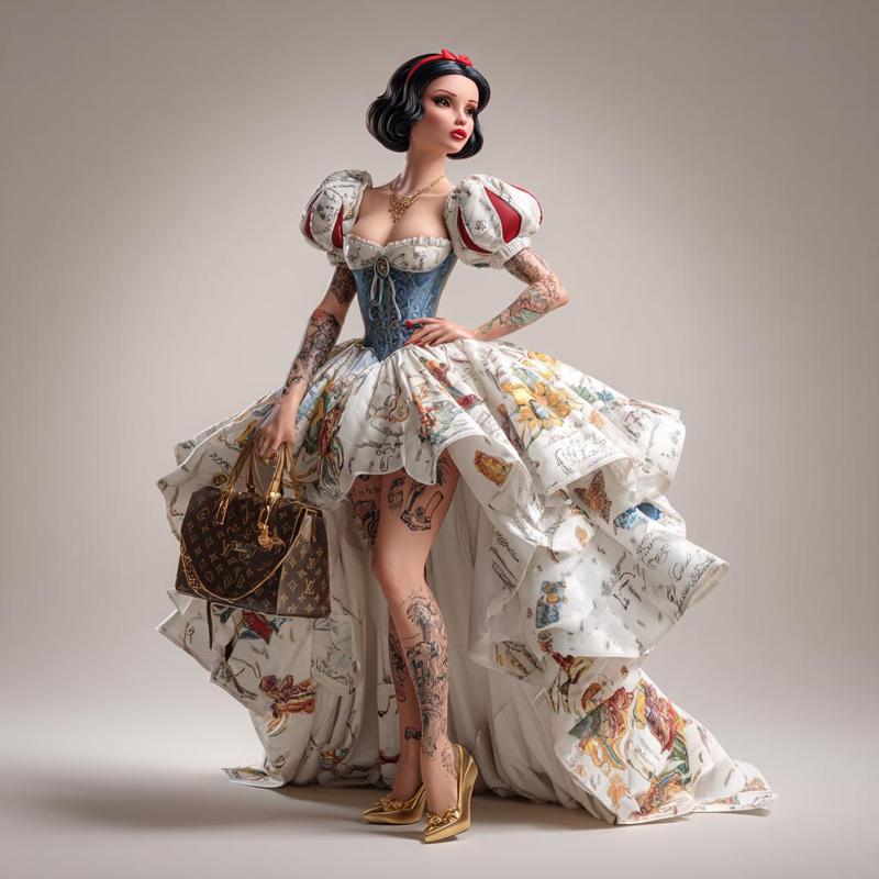 👑🖤 Snow White LV Rebellion – Couture Queen Collector's Edition (One-Piece STL)