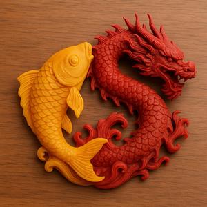 Carp Transforming into Dragon