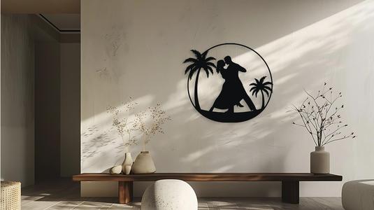 Tropical Dance Couple Wall Art Silhouette