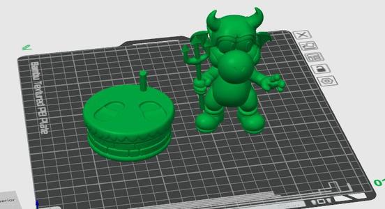 Yoshi Diablito - 3D Model with Platform for Halloween