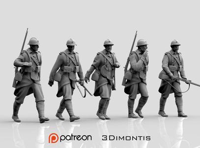 French soldier ww2 3D print model
