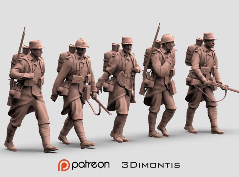 French soldier ww1 3D print model