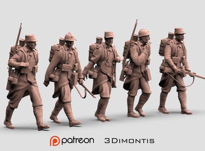French soldier ww1 3D print model