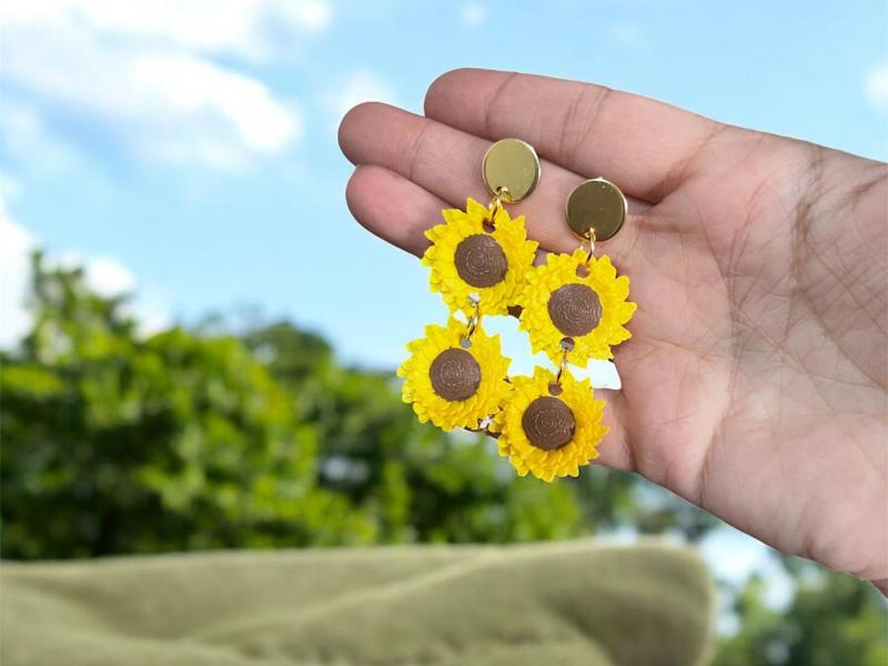 Sunflower earrings 