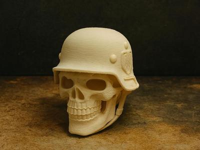 Skull Warrior with Helmet Steel Helmet Skull