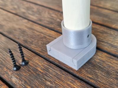 Holder for clothes or curtain rod 24mm