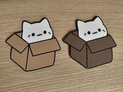 Cat in a box coaster
