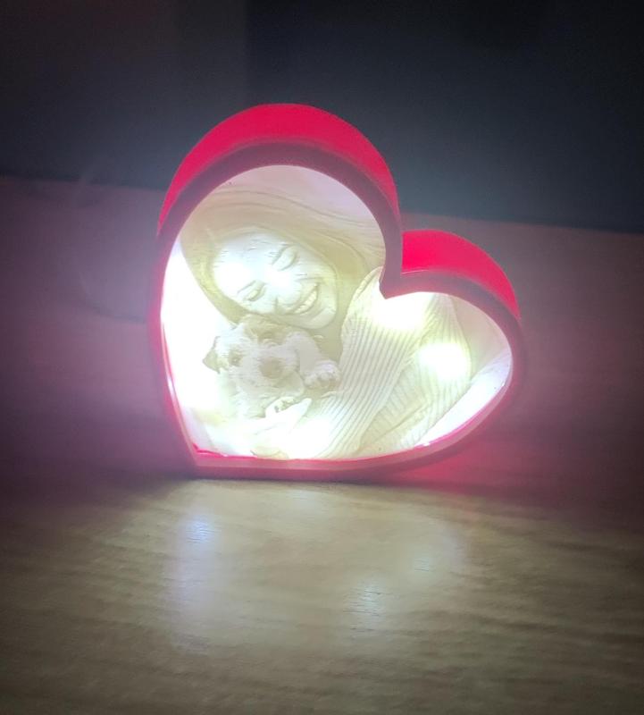 Lithophane heart