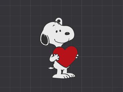 Snoopy heart keychain