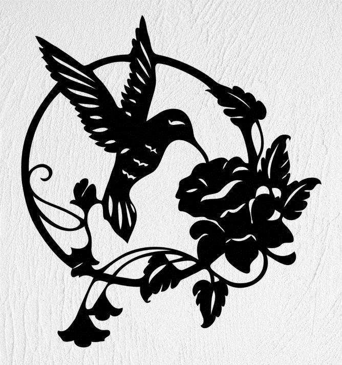 HUMMINGBIRD WITH FLOWERS WALL ART 2D DECORATION