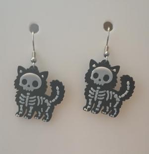 Skeleton Maine Coon Earrings & Keychain | No AMS Needed | Halloween Cute Creepy 3D Print STL