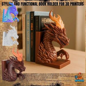 Flaming Dragon Bust / Bookend – 3D Printable Fantasy Decorative Model