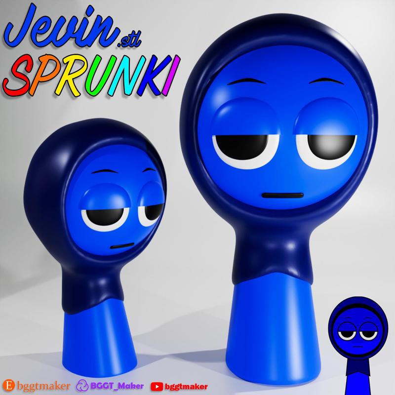 JEVIN SPRUNKI INCREDIBOX BLUE | Sprunki 3D Model STL Fan Art
