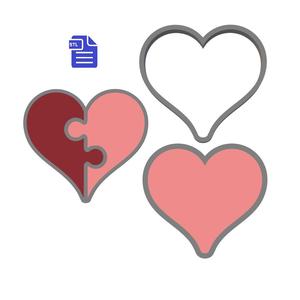 3pc Puzzle Heart Bath Bomb Mold