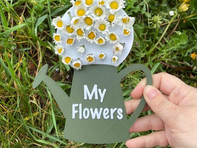 Kids watering can flower holder - My Flowers